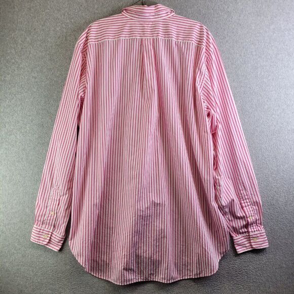 Ralph Lauren Shirt Mens 2XLT Pink Vertical Stripe Office Church Wedding Easter - Picture 10 of 11